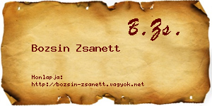 Bozsin Zsanett névjegykártya